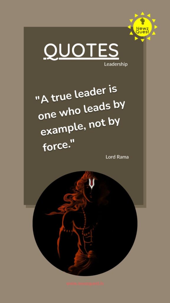 "A true leader is one who leads by example, not by force." 