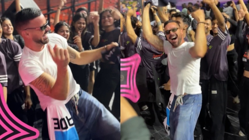 वर्ल्ड कप ग्रैंड फिनाले से पहले सुखबीर के 'ओ हो हो' पर थ‍िरके र‍िकी मॉर्ट‍िन, VIDEO