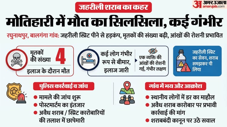 Bihar News: जहरीली शराब का कहर जारी, बिहार में अब तक चार लोगों की मौत, कई की हालत नाजुक