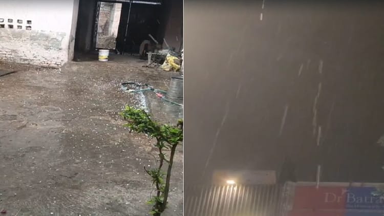 दिल्ली-NCR में बारिश-ओले: हवा के साथ झमाझम बरसात, आसमान में काले बादलों ने जमाया डेरा, मौसम हुआ सुहावना