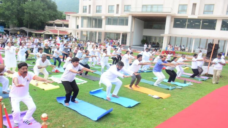 Yoga session at Vizag golf club blends fitness with tourism push ahead of Yoga Day