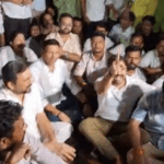 MP विधानसभा में कांग्रेस विधायकों का धरना:PCC चीफ पहुंचे, बोले- छात्रों को देशद्रोही कहने वा...
