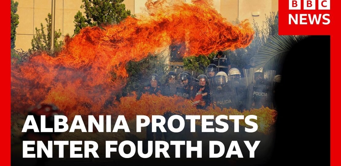 Albania’s anti-government demonstrations continue for fourth day | BBC News