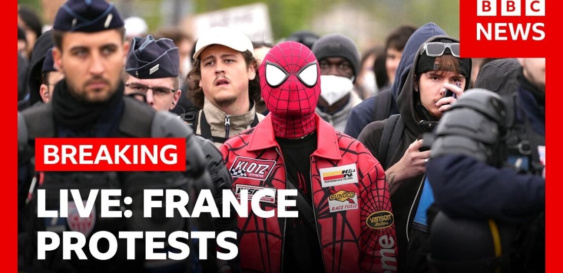 LIVE: Tens of thousands protest across France | BBC News