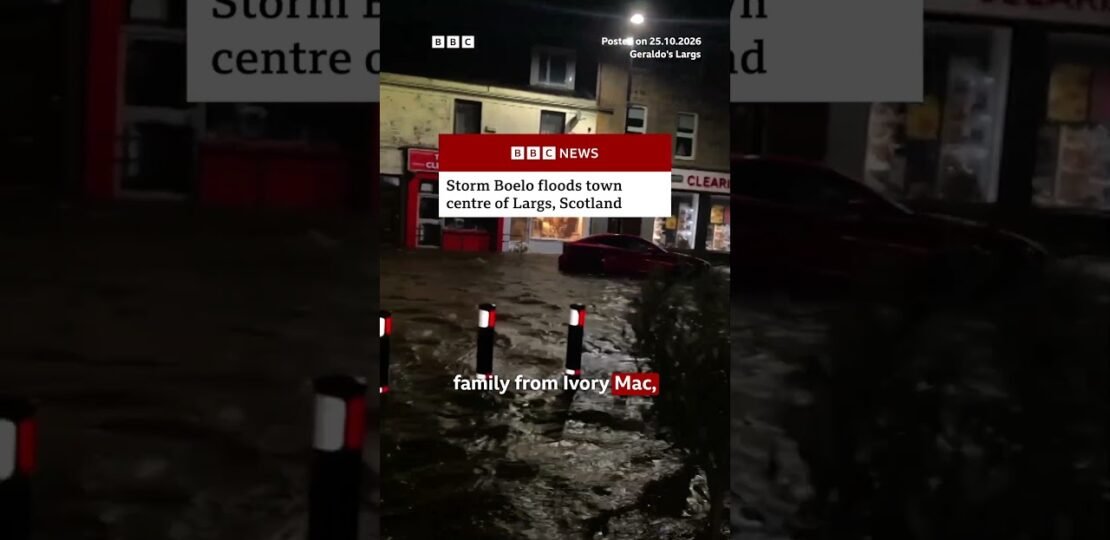 Storm Boelo floods town centre of Largs, Scotland. #StormBoelo #Scotland #BBCNews