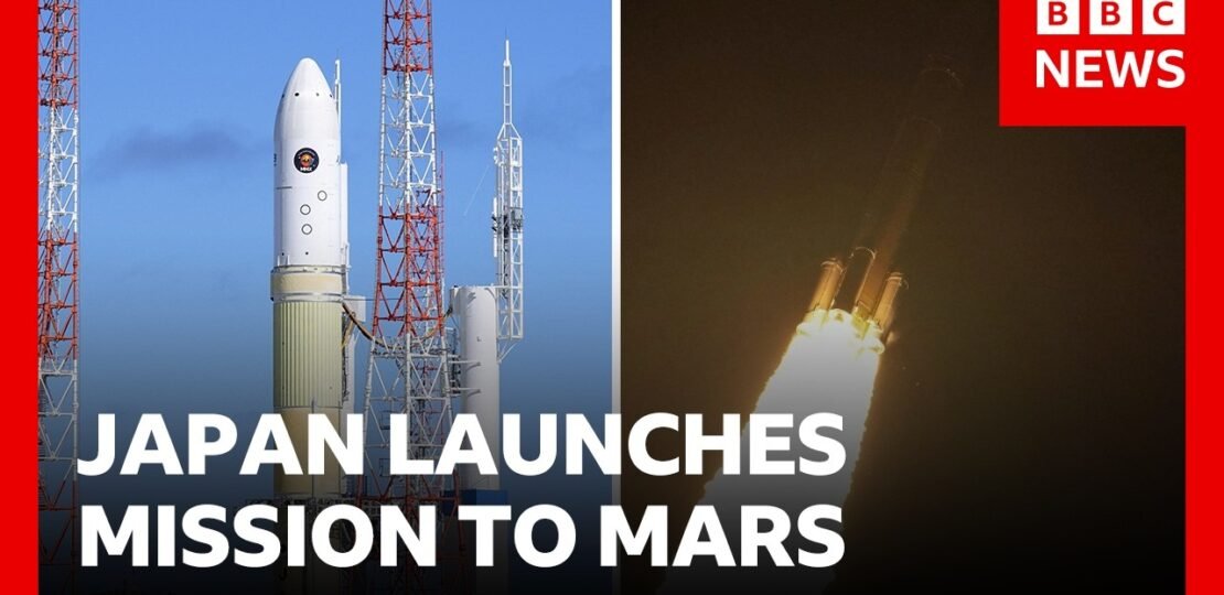 Mission blasts off to Mars to grab a piece of its moon | BBC News